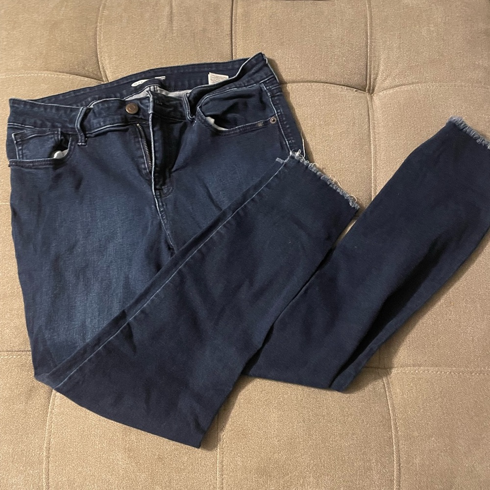 Frayed rockstar skinny jeans